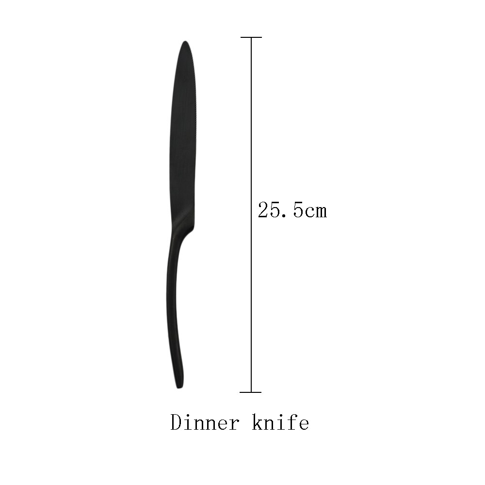 Sort spisestel ske kniv gaffel køkken service sæt hotel restaurant familie bestik sæt 304 rustfrit stål bestik