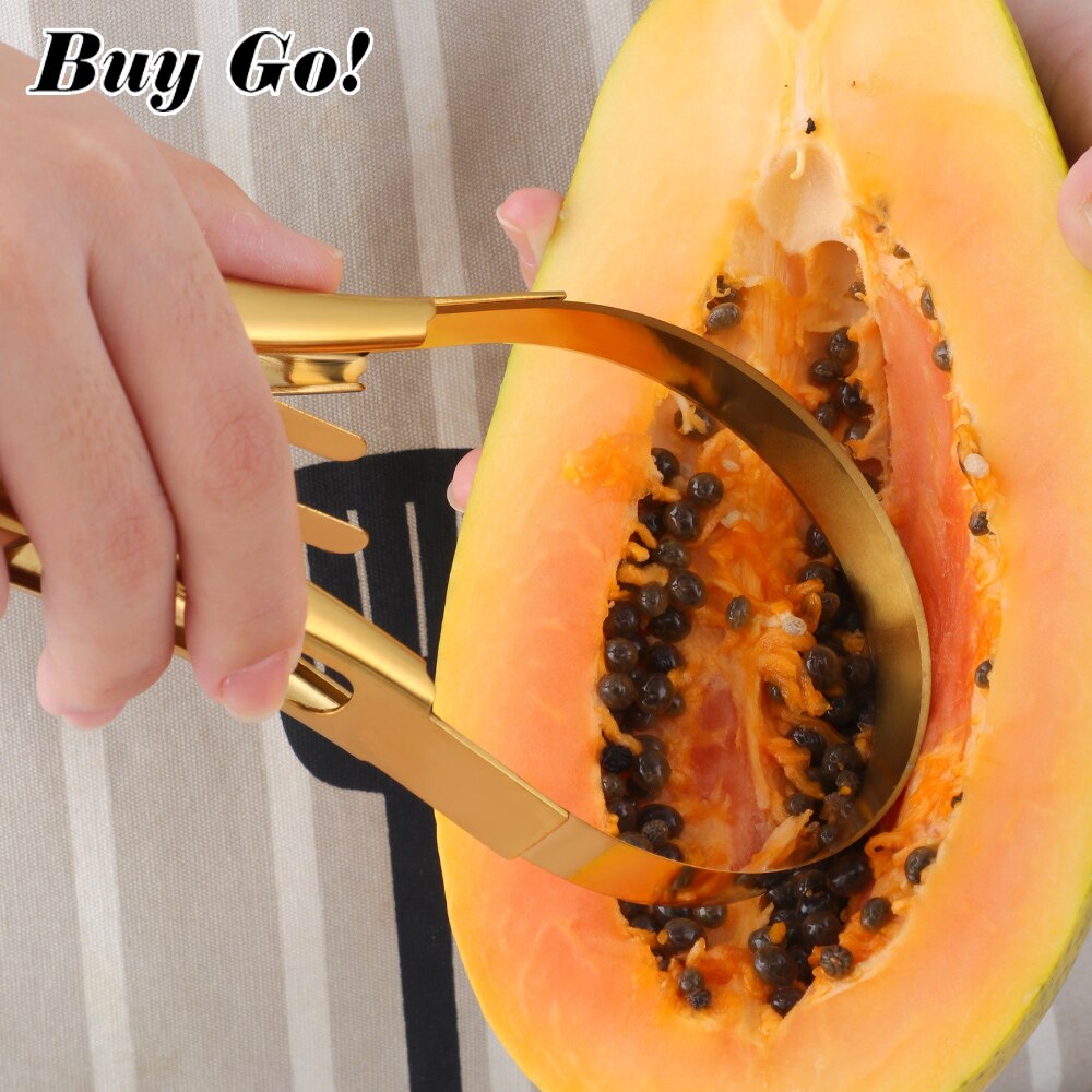 1PC Mango Peeling Separator Stainless Steel Peeler Manual Golden Mango Slicer Fruit Cubes Cutter Pawpaw Digging Kitchen Gadgets