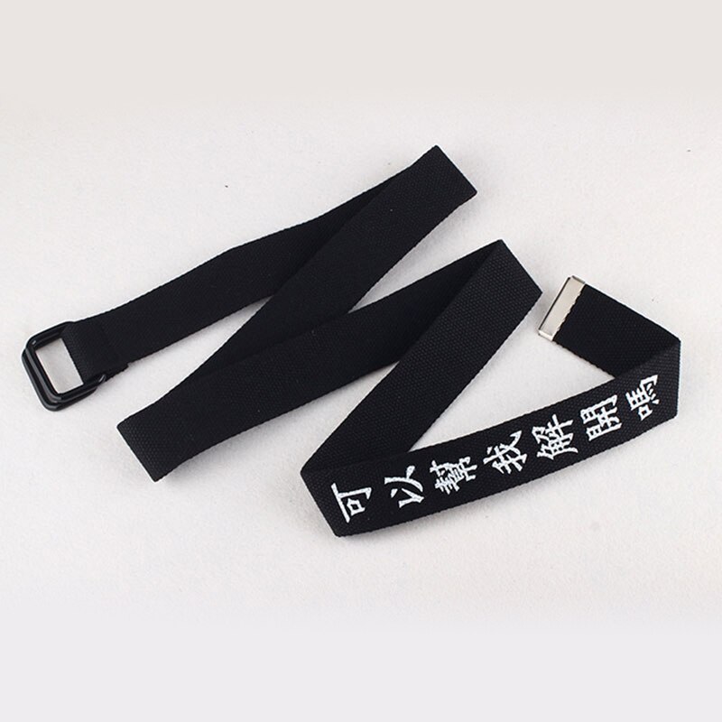 Jeans Waist Belts Canvas Chinese Letter Print Unisex corset Belt Personality Waistband Wide Belt Ring Buckle Harajuke Waistbelt