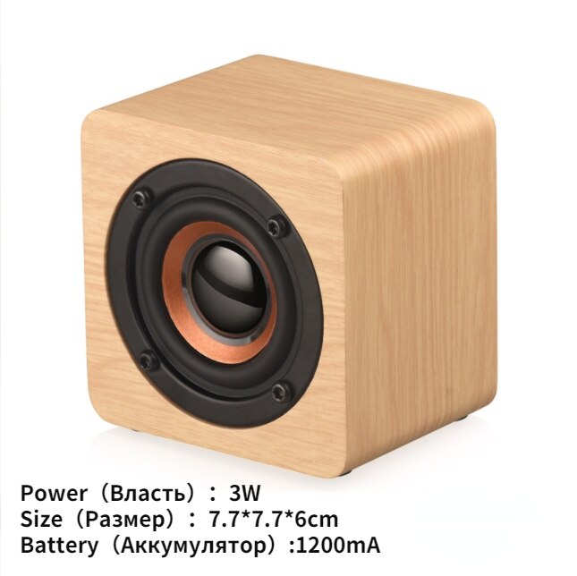 Wekker Houten Draadloze Bluetooth 5.0 Speaker Snelle Draadloze Oplader Surround 3D Stereo Boombox Met Subwoofer Sound Box: Yellow Square