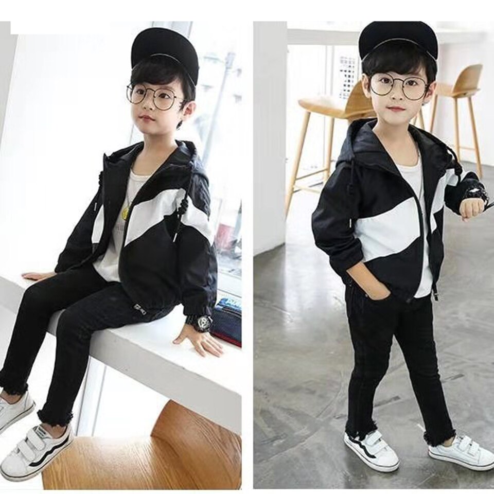 Age For 3-12 Yrs Kids Boys Coat Fall Children Jackets Windbreaker Outwear Handsome Style Coats Spring Autumn Baby Boy Clothes