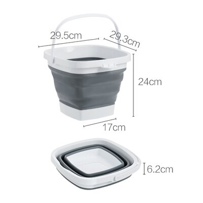 Folding Wash Basin with Handle Portable Sink Bucket Washbasin Plastic Foldable Foot Basin Travel Outdoor Camp Car Washing Basins: L