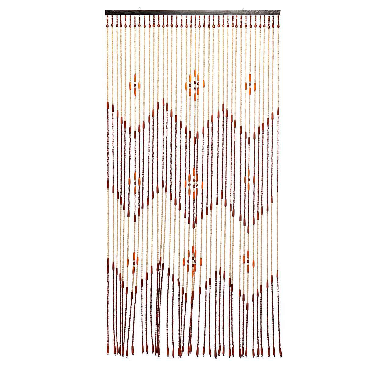 Wooden Door Curtain Blinds Handmade Fly Screen Wooden Beads Room Divider 90x175cm-38 wave / 90x195cm-36 line: 90x175cm-38