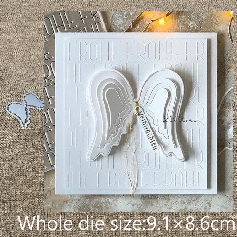 Knutselen metaal snijmal stansen hiërarchische vleugels decoratie plakboek album papier kaart knutselen reliëf stansen