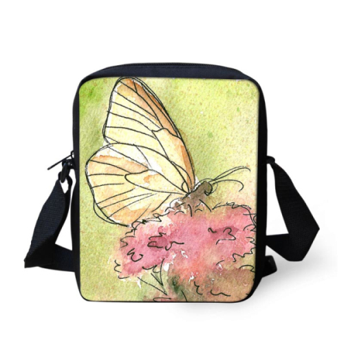Vlinder Print Vrouwen Messenger Bags Kleine Cross-body Bags Voor Tiener Meisjes Mini Kids Schouder Bolsas Vrouwelijke: Z684E