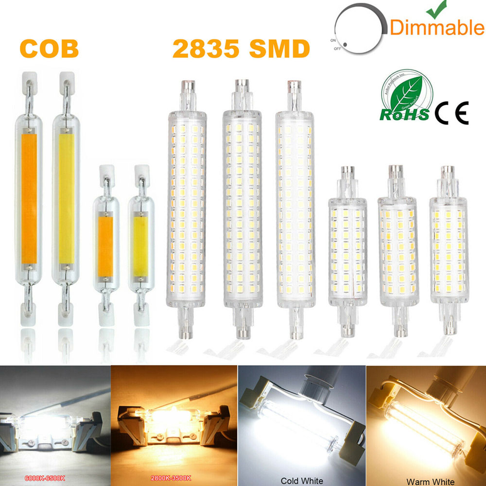 Dimmbare R7s LED J78 J118 7W 12W 15W 20W COB SMD 2835 Mais Lampen Keramik Glas rohr Licht Ampulle Ersatz Halogen Bombillas