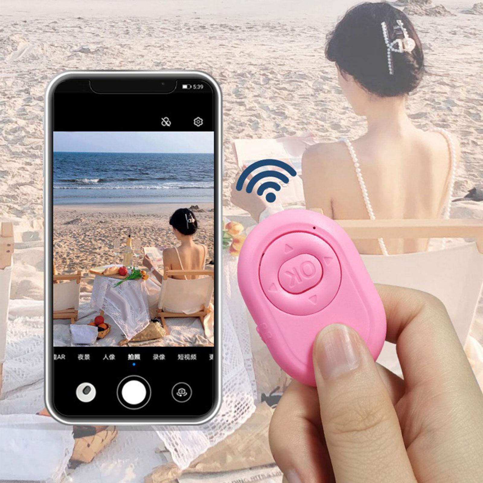 Bluetooth Wireless Camera Remote Control Tiktok Selfie Selfie Shutter Controller for Video Likes Turning E-Book Kids Girl Women: Pink