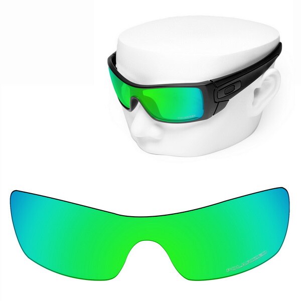 Oowlit anti-ridse udskiftningsglas til oakley batwolf  oo9101 ætsede polariserede solbriller: Grønt spejl