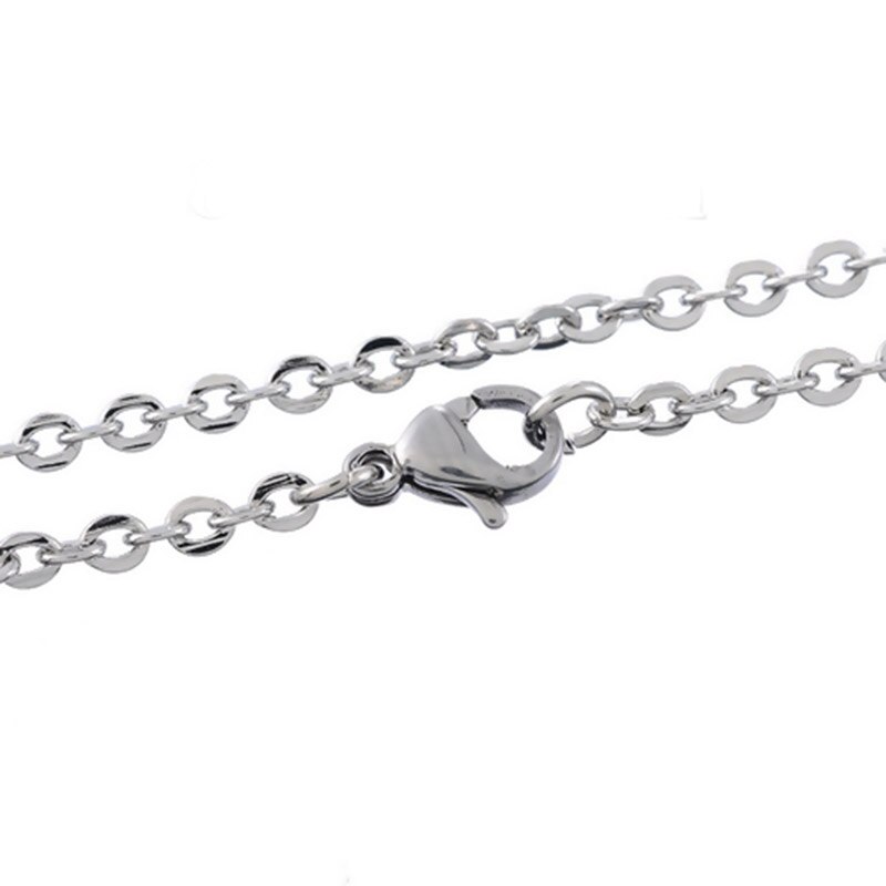 Simple 304 stainless steel link open chain necklace for women, silver color women's necklace for jewelry making ,  , 1 pc