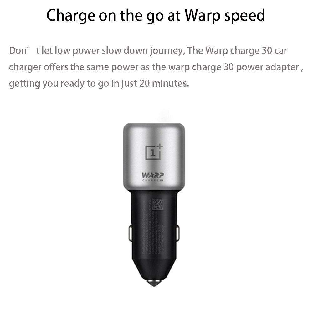Originele Oneplus Warp Lader 30W Autolader Eu Uk Input 12V 24V 4.5A Output 5V 6A max Voor Oneplus 7 /7 Pro/ 7T /7T Pro