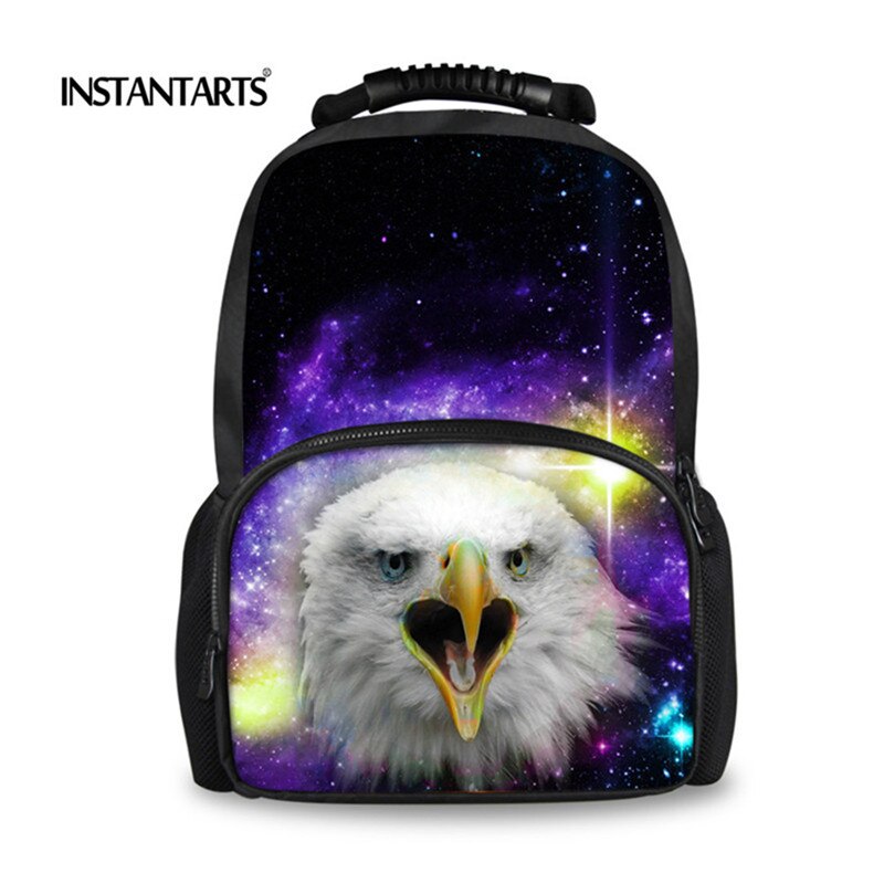 INSTANTARTS 3D Animal Wolf Lion Printing Backpack for Men Travel Laptop College Student Bagpack Universe Space Galaxy School Bag: CC3207A