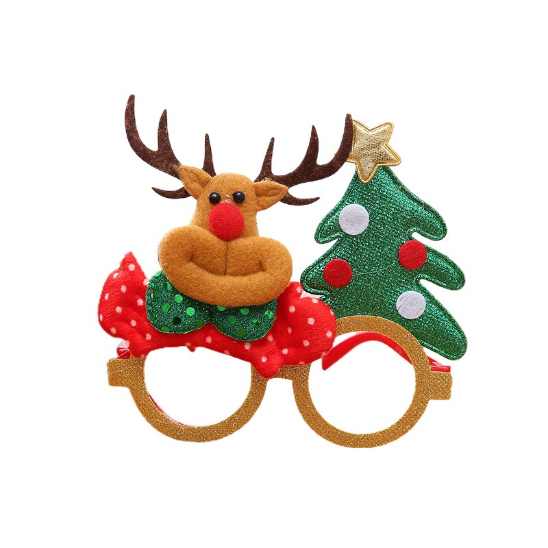 Nette Weihnachten Brille freundlicher Weihnachten Dekorationen Santa Claus Schneemann Brillen Foto Stütze Weihnachten Dekor freundlicher Party Spielzeug: 03