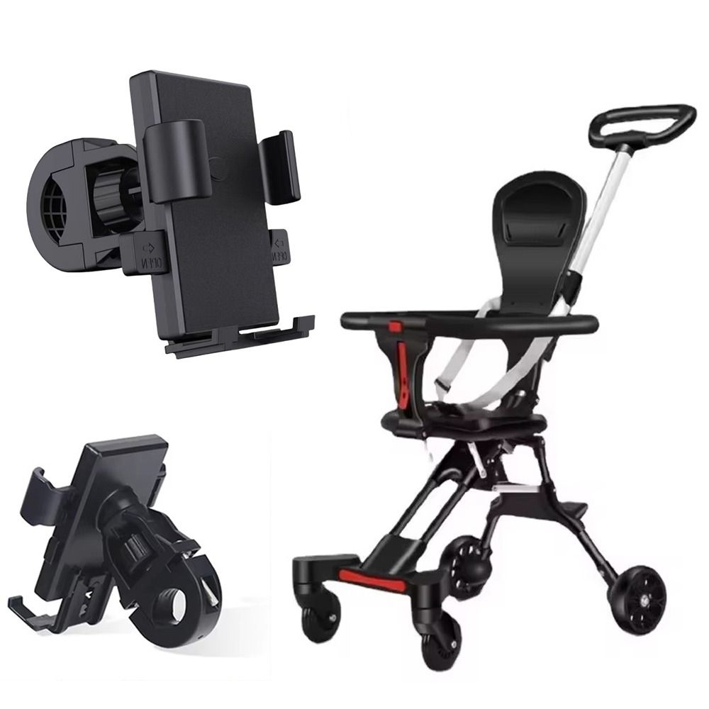 Porta cellulare per passeggino Porta cellulare regolabile per carrozzina per bambini 360 ° Ruota il supporto per telefono pigro antiurto