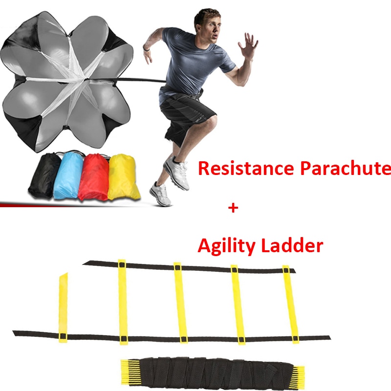 6m 12 Rung Agility Ladder & Weerstand Parachute Agility Training Set voor Voetbal Snelheid Running Training Power Oefening