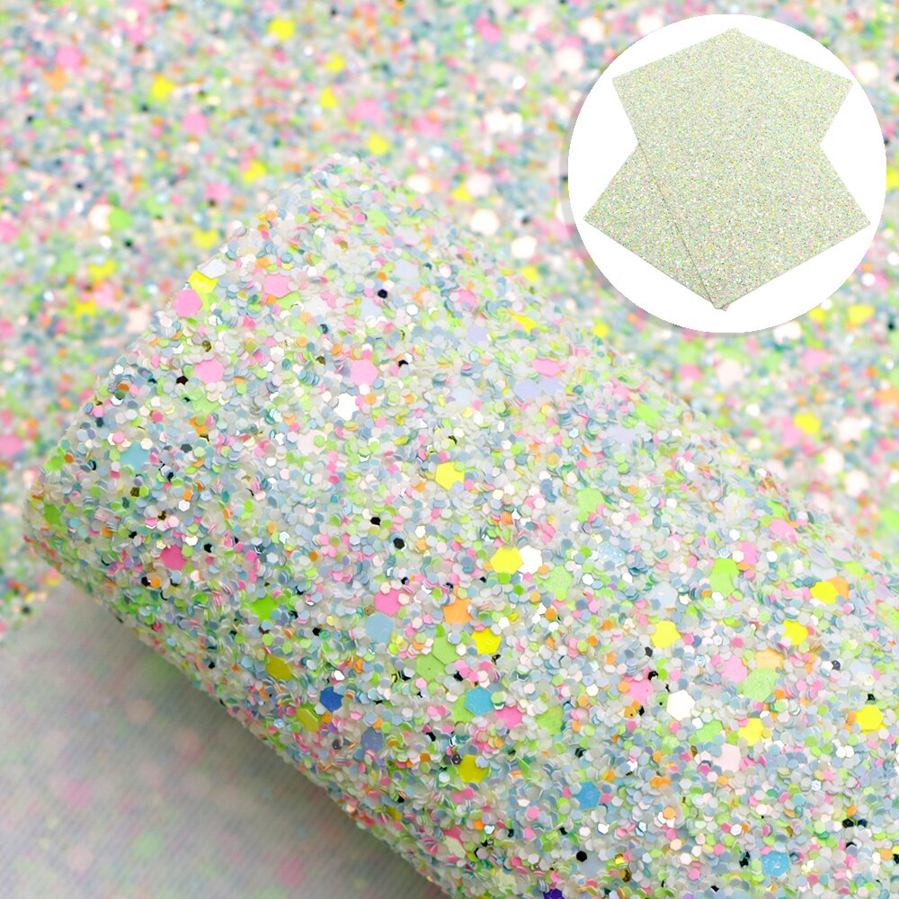 50*140cm Solid Color Chunky Glitter Faux Leather Sheet Vinyl Leatherette Clothing Upholstery DIY Earring Accessories,1Yc12110: 1106447032