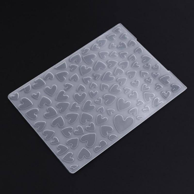 Love Heart Pattern DIY Plastic Scrapbook Embossing Template Cake Stencils Card DIY Craft Embossing Folders