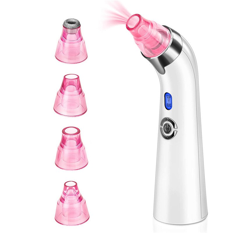 Facial Vacuum Blackhead Whitehead Remover Electric Face Nose Cleaner T Zone Pore Acne Pimple Removal Skin Care Beauty Clean Tool: Pink