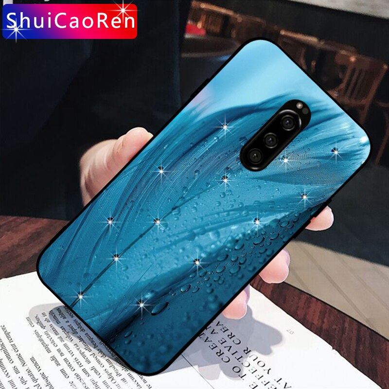 Bling Del Rhinestone Del Diamante di Caso Molle di TPU Per Sony Xperia 1 XZ1 Compatto di Lusso della copertura Posteriore Per Sony Z5 M5 XZ XZ2 XZ3 XZ4