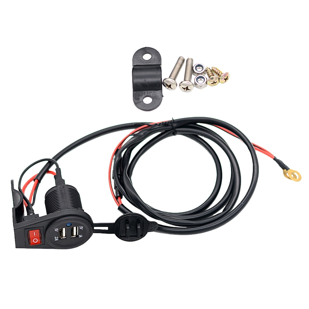 Dual Usb Power Port Outlet Socket Adapter Met Aan Uit Schakelaar 12-24V