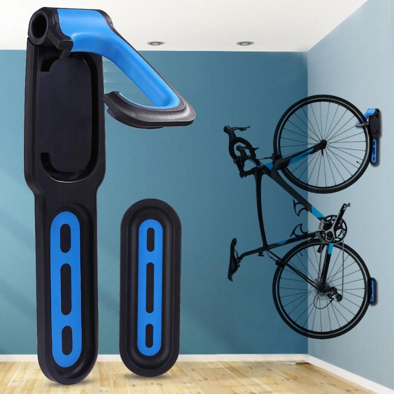 Fiets Parking Rack Gesp Fiets Ondersteuning Bike Stand Holder Wall Mount Fietsen Display Mtb Verticale Fiets Accessoires: blue black