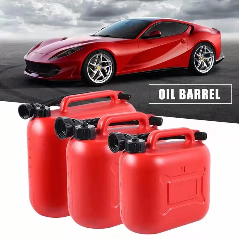 5L/10L/20L Gasoline Container Fuel Tank Plastic Gasoline Oil Barrel Car Jerry Can Petrol Cans Gas Cans With Scale Oil Pipe