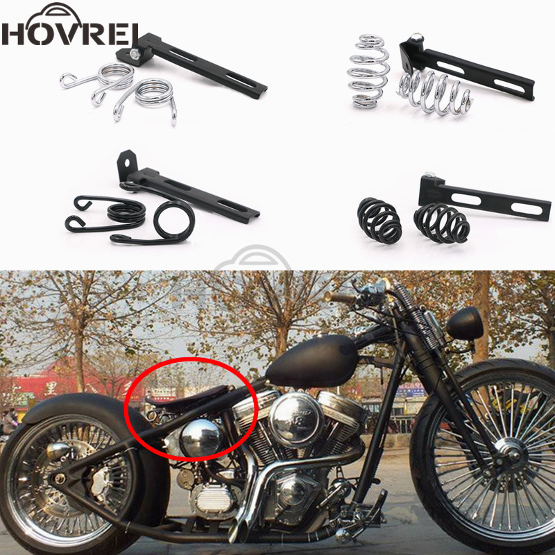 Universele Motorfiets retro Solo Zitkussen Springs Montagebeugel clip kit set voor Harley Chopper Bobber zadel seat