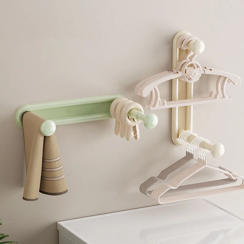 Estante de almacenamiento para colgar ropa escalable sin perforar agujeros | Colgador de ropa montado en la pared que ahorra espacio, almacenamiento autoadhesivo