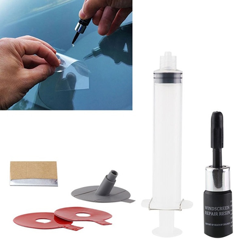DIY Repair Kit Tools Set For Chip Crack Bullseye Protective Decorative Stickers Auto Car Glass Windscreen Windshield Repair