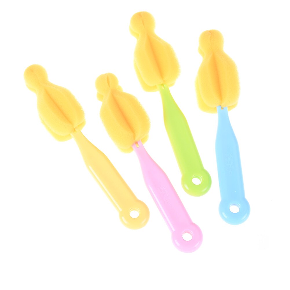 360 degrés éponge rotative jaune bébé mamelon brosse bébés tétine nettoyage biberon brosses infantile sucette nettoyant 2 pièces