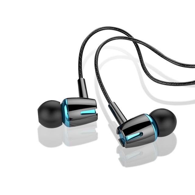 In-Ear Wired Oortelefoon 3.5Mm Aux Wired Controle Oordopjes Met Microfoon Stereo Bass Sport Mobiele Telefoon Headset Zachte oor Caps Oortelefoon: Black