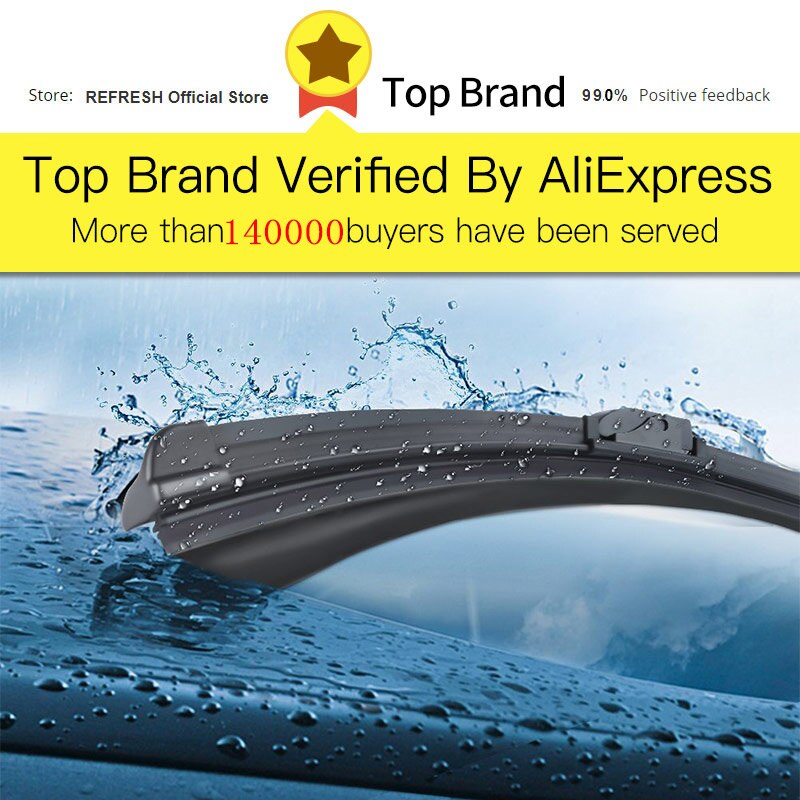 REFRESH Hybrid Windscreen Wiper Blades for Hyundai Creta ( ix25 ) Fit Hook Wiper Arms Model Year