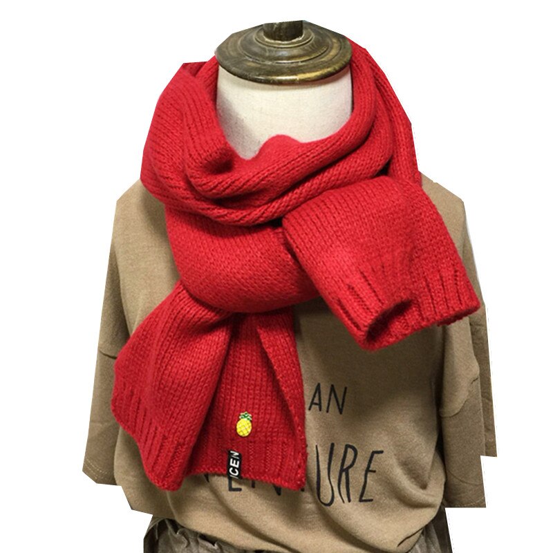 17 Colors Autumn Winter Children Immitation Cashmere Scarf Boys Girls Shawl Warm Thicken Kids Neckerchief Children Bufandas: red
