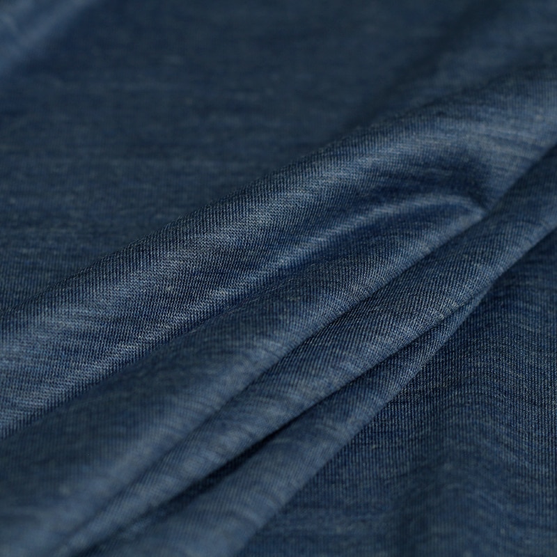 Telas de lana de punto de alto brillo perlsilk azul fino suave, Material de prenda para otoño, camiseta para mujer, tela de costura a medida,