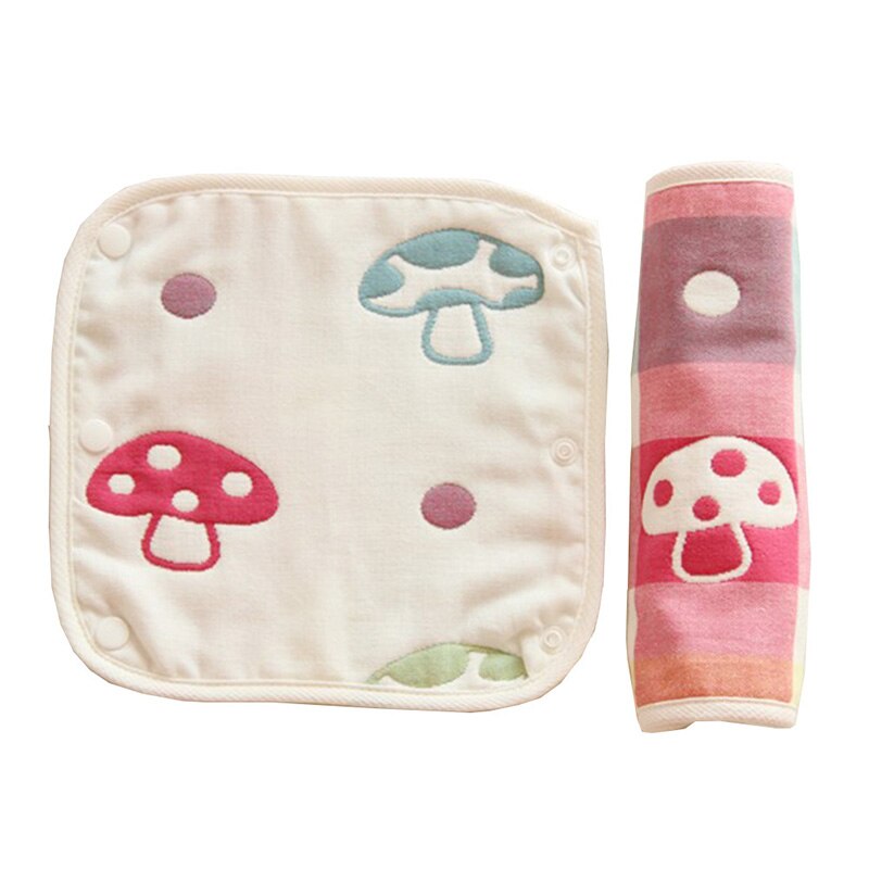 Bebê suprimentos de algodão puro padrão dos desenhos animados impressão saliva toalha espessada fivela escura alimentação toalha 2ps quente: E