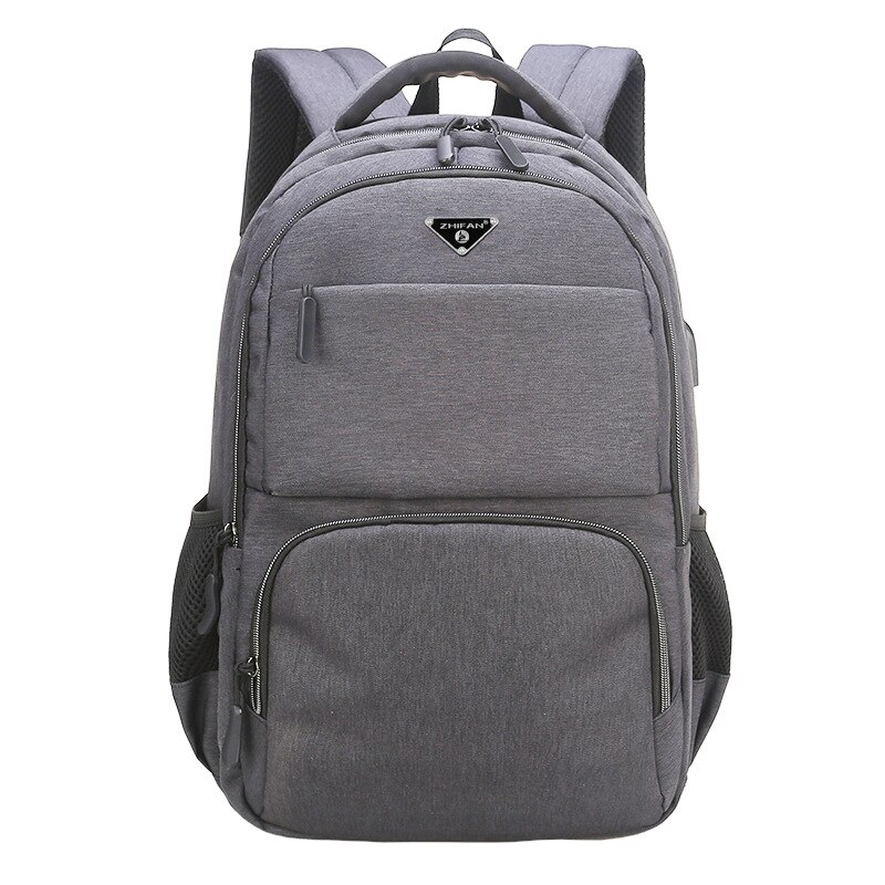 Große 15,6 Zoll/17,3 Zoll Laptop Rucksack USB Männer Computer Schul Geschäft Tasche Oxford Wasserdichte Rucksack Hochschule Daypack: dunkel grau / 18 Zoll