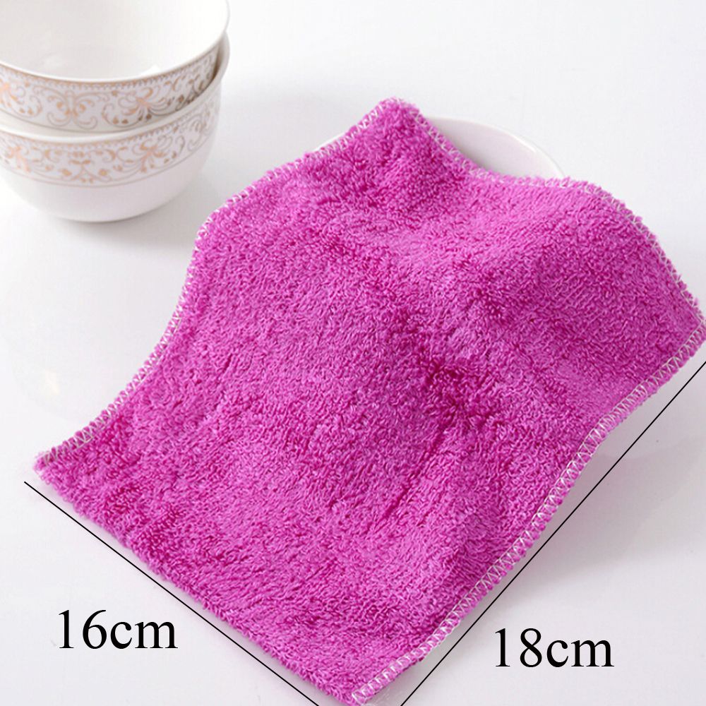 1/5PCS Home & Living Anti-grease Household Bamboo Fiber Scouring Pad Dish Cloth Washing Towel Cleaning Rags