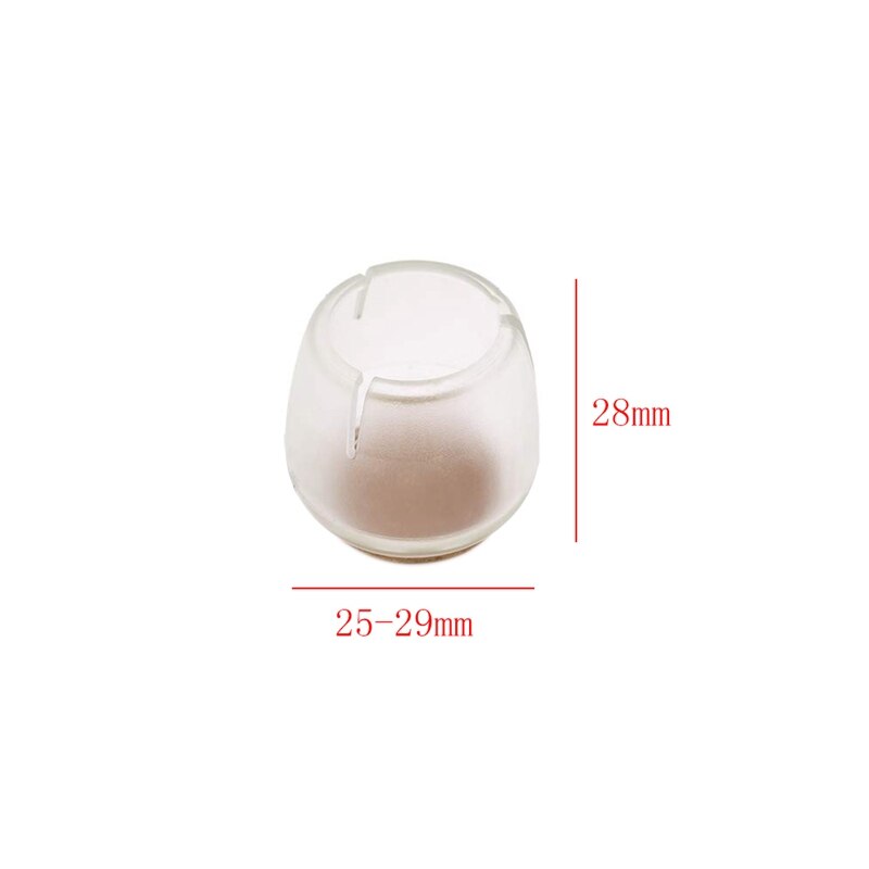 Paquet de 32 protecteurs de plancher de jambe de chaise pour les jambes de chaise de 25mm-29mm, embouts ronds de jambe de chaise de Silicone pointe de jambe de chaise, Transparent clair