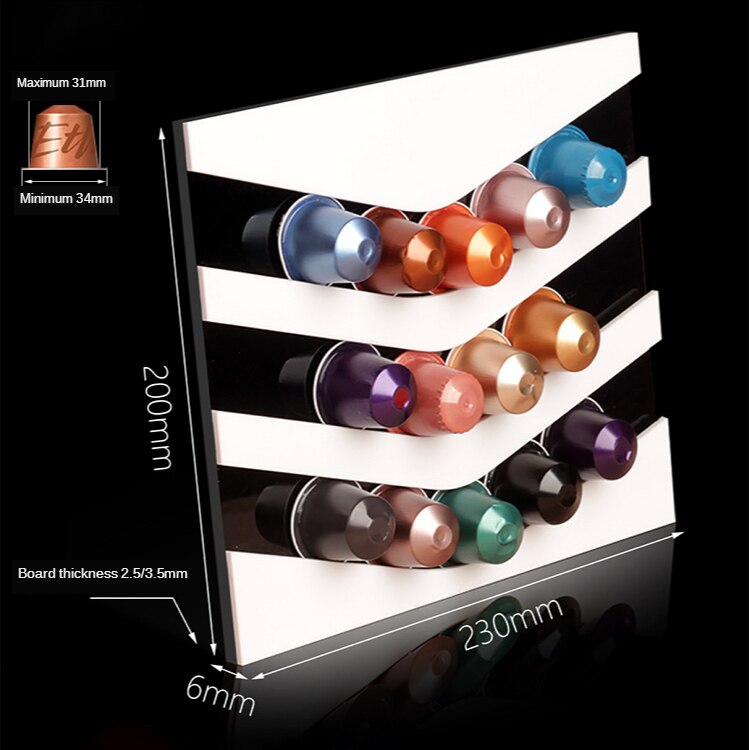 1PC Acrylic Coffee Pod Holder Rack Capsule Storage Stand Nespresso Rack Dispensing Tower Display: 7028