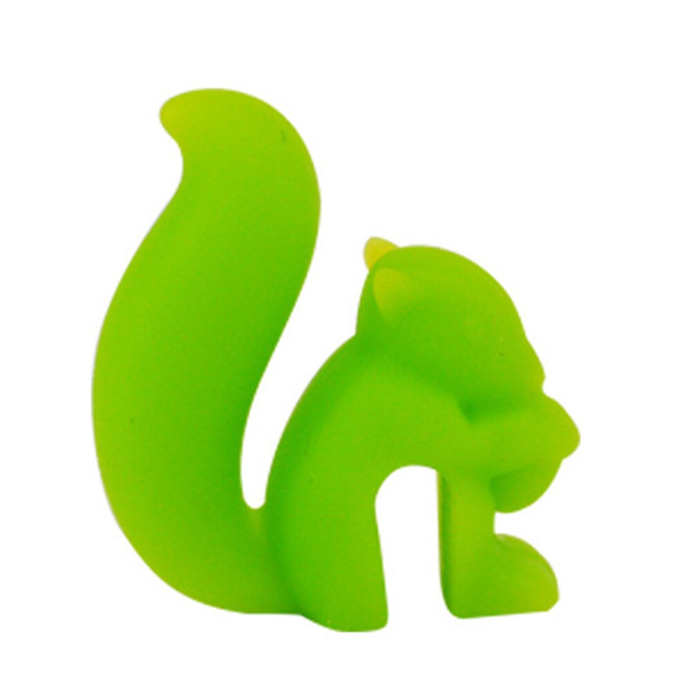 1/5pcs Cute Squirrel Shape Tea Bag Hanging Tea Infuser Cup Clip Colorful Recognizer Tea Bag Recognizer Party Supplies Barware: Green OPP bag