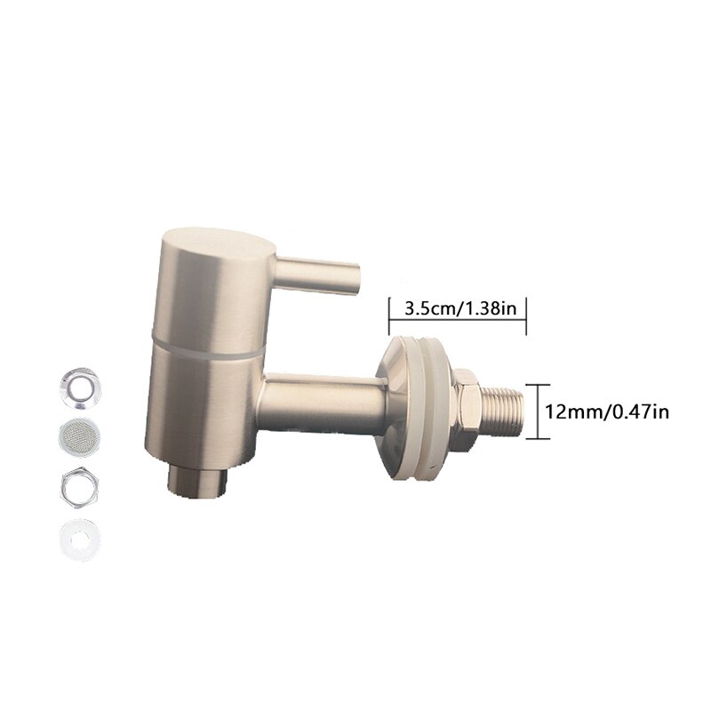 1Pc 12/16Mm Rvs Drank Dispenser Wijn Vat Kraan Water Tap Tap Tap Goede Dispenser voor Wijn Vat: WHITE