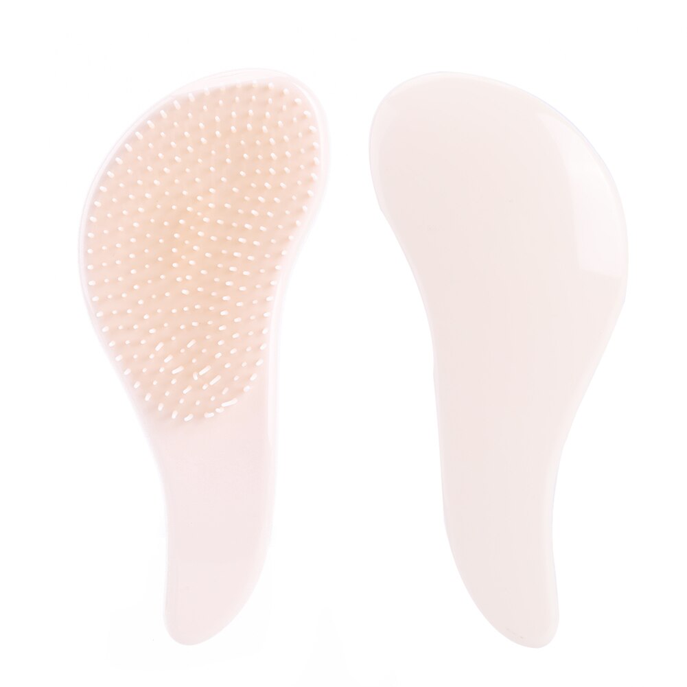 1Pcs Magic Handvat Kam Anti Statische Massage Hair Brush Tangle Ontwarren Douche Massage Haarborstel Kam Salon Hair Styling tool: White