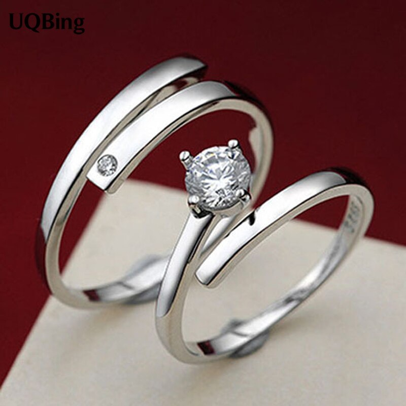 Fres expédition pur 925 en argent Sterling Zircon bague de mariage pour amant ami bijoux