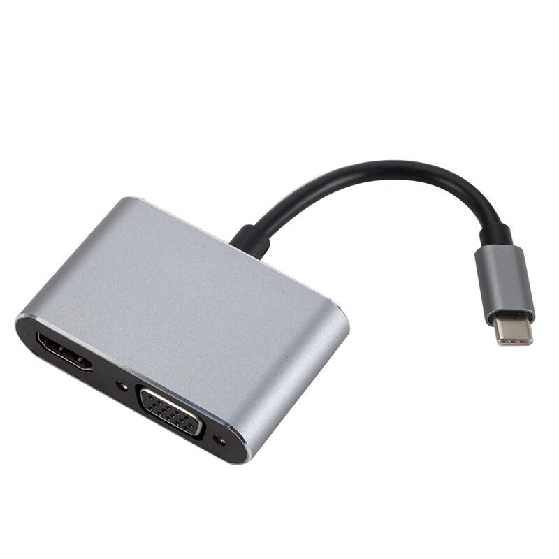 Type Usb-c To HDMI+VGA Same Screen 4K Small Screen To Large Screen Converter USB3.1 TO HDMI VGA