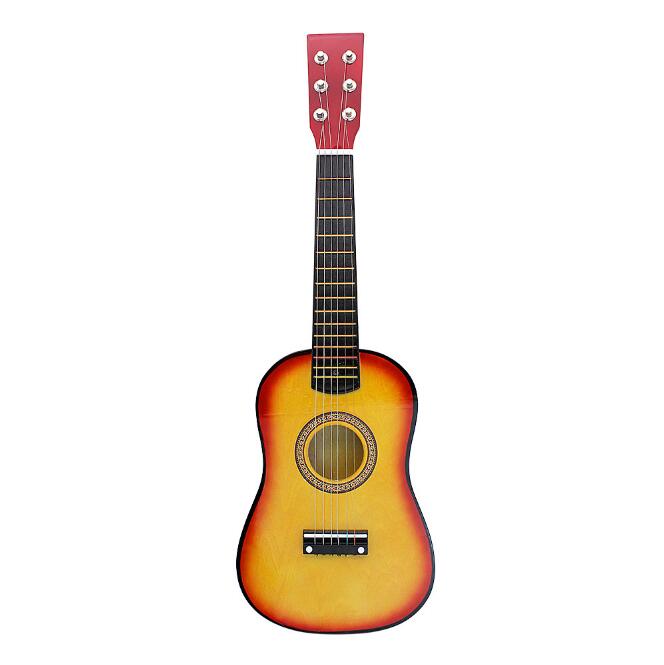 21/23 pouces mini guitare en bois massif pour enfants et débutants Basswood guitare acoustique 12 frettes 6 cordes guitare avec pics AGT09: Sunset / 21inch