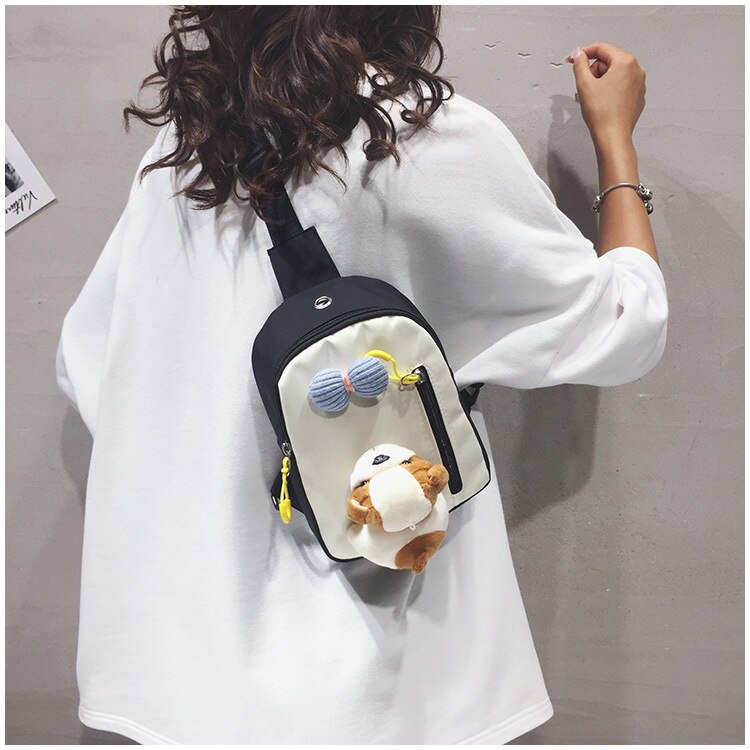 Dame mignon chien poupée taille sac toile sac à main bandoulière poitrine sac Fanny Pack pour femmes hanche sac nouvelle pochette sac à bandoulière