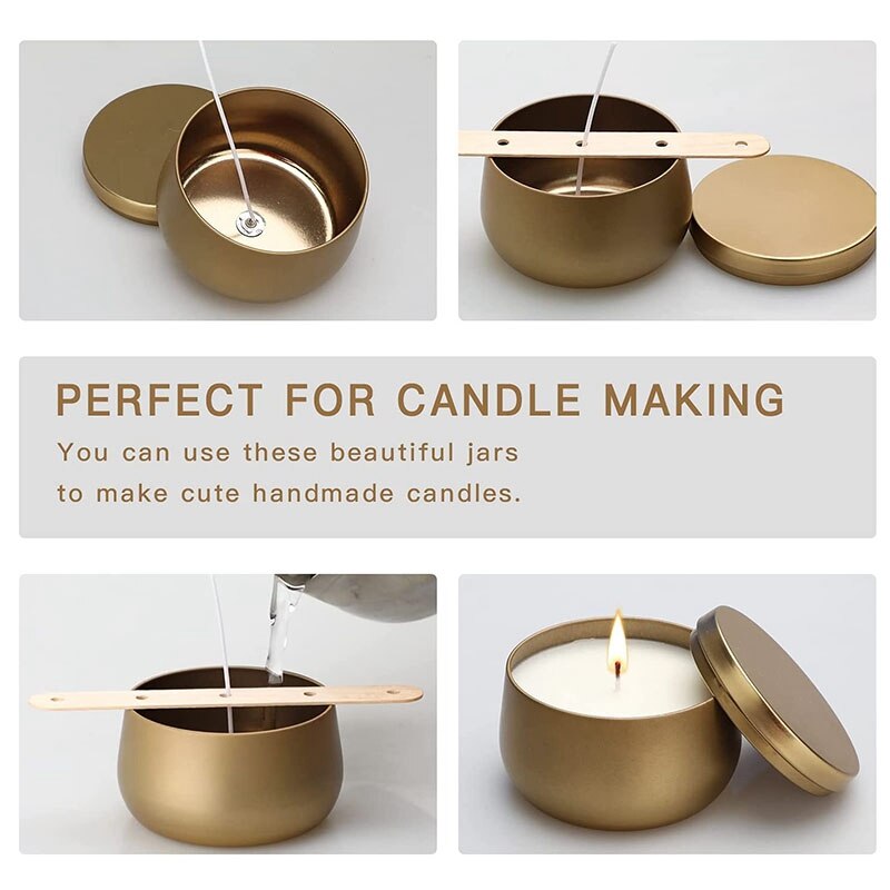 ! Candle Tin 24 Piece, 8Oz, 3 Color Candle Containers, Candle Jars For Candle Making, DIY Candle Can Set