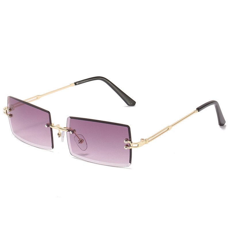 Retangle Randloze Zonnebril Vrouwen Mannen Shades Zonnebril Kleine Retro Gradiënt Bril Frameloze UV400 Eyewear Fietsen Apparatuur: 2