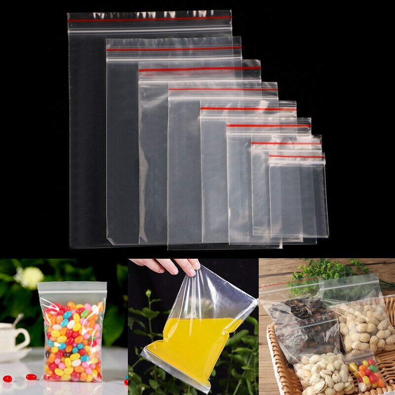100 * wiederverschließbaren Postleitzahl-sperren Beutel Selbst Dichtung Klar Kunststoff Poly Ziplock Speicherung Lebensmittel Schmuck Kosmetik Kleine Teile Liefert Speicher tasche