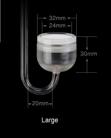 Wuyouchy Uuidear CO2 Diffuser Aquarium Creatieve Aquatische Apparatuur Acryl Raffinaderij Bubble Tonen Fish Tank Plant Verse Zee Water: Large U Round