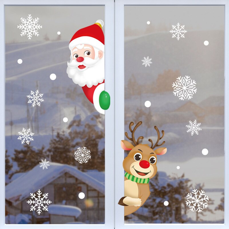 Jul julemanden vinduesklistermærker julemanden wallsticker glædelig jul til hjemmet vinduesudstillingsindretning godt år